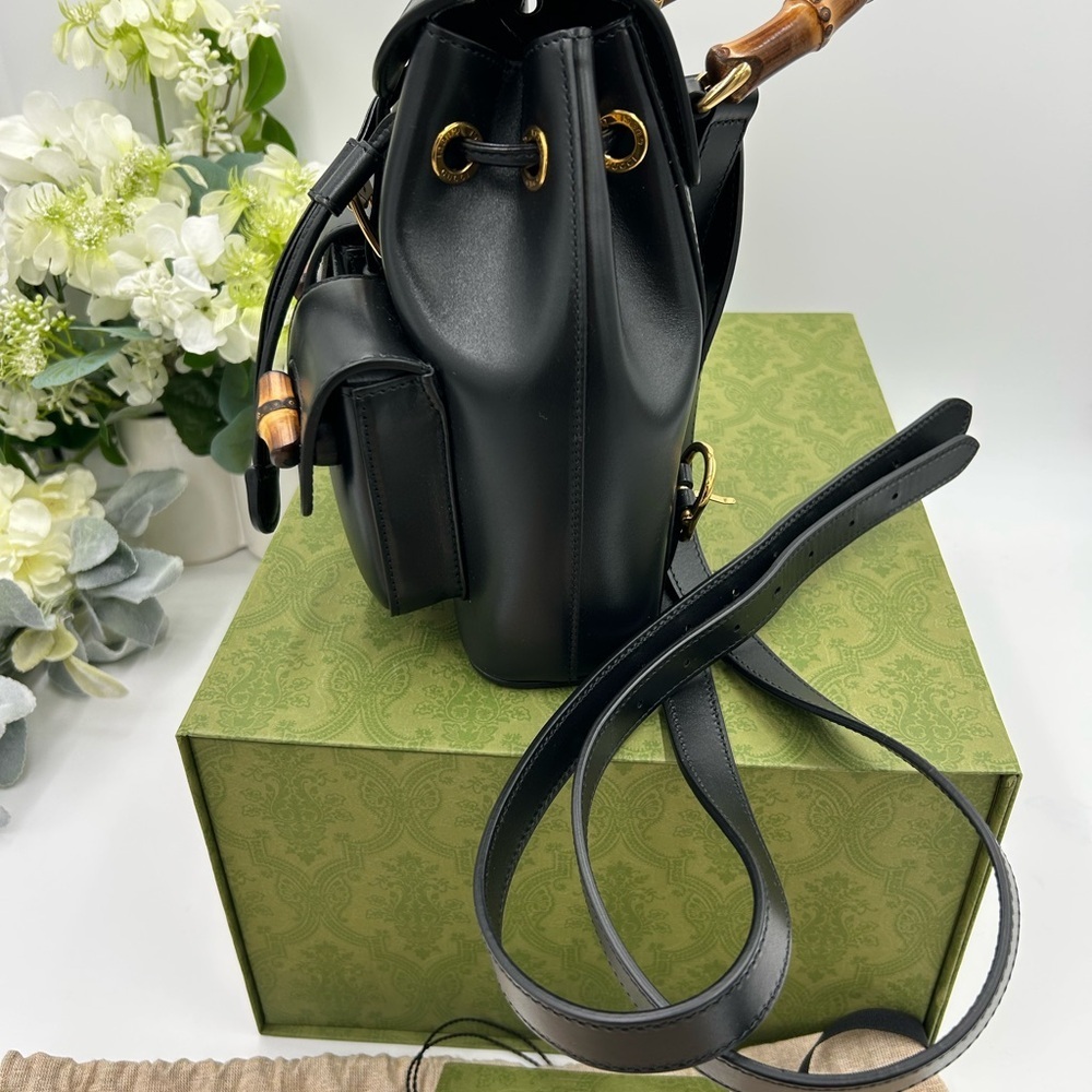Gucci leather bamboo backpack made in Italy NWT - Picture 6 of 15